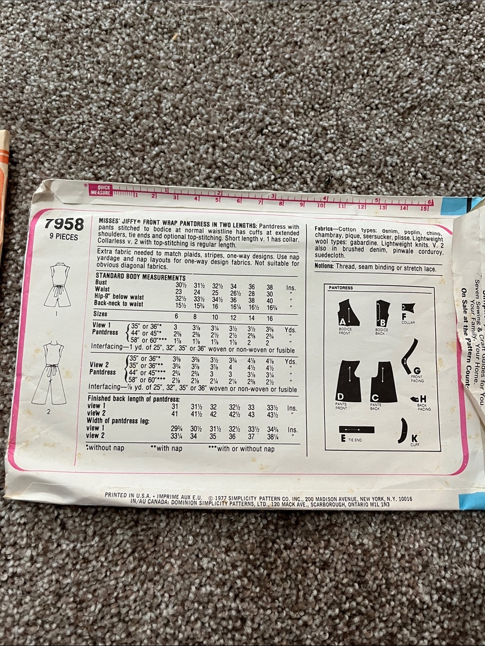 Vintage SimplicityPattern Used but has all pieces and instructions. - Picture 2 of 3